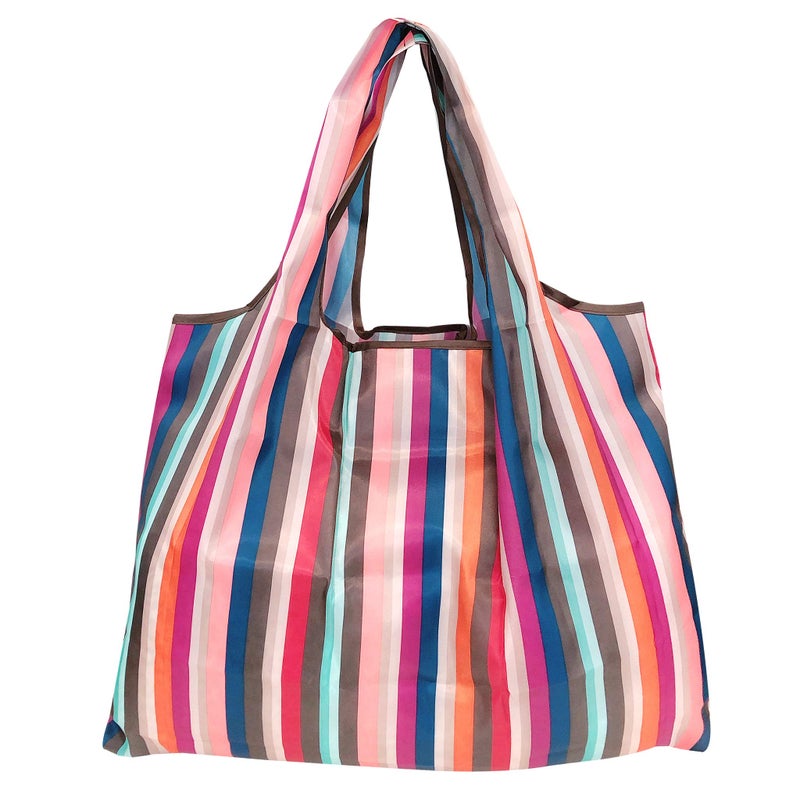 allydrew Large Foldable Tote Nylon Reusable Grocery Bag, 3 Pack, Summer Vacation - Image 3